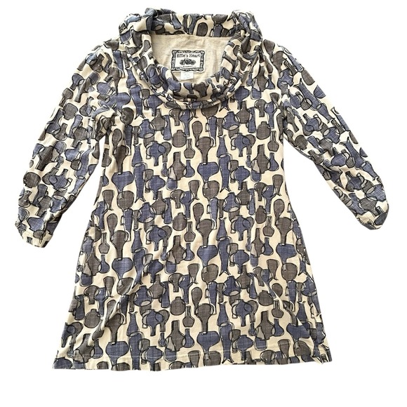 EFFIES HEART Art to Wear Julliard TOP M Knit Tunic Cowl Artsy Novelty Lagenlook - Picture 10 of 15